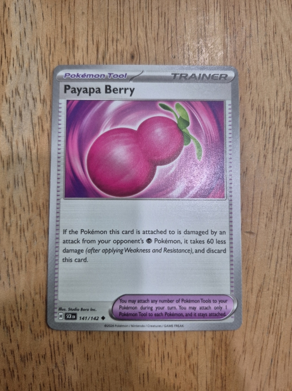 QTY 2 Pokémon Trainer Card Tool Payapa Berry
